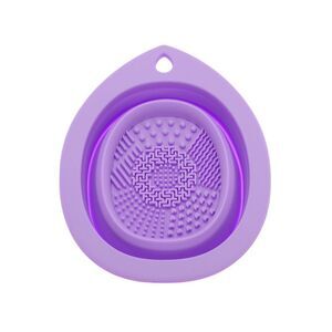 Teardrop Shape Makeup Brush Cleaning Mat Purple